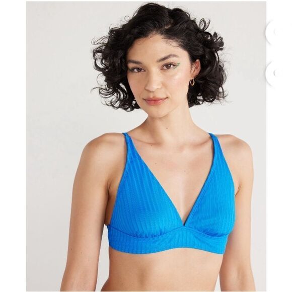 Ribbed Plunge Bikini Top, Size XXL - Picture 5 of 9